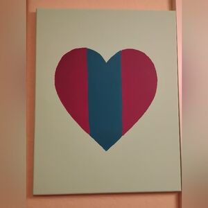 Cute heart painting on canvas 11x14 inches